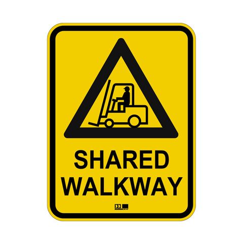 Sign - Shared Walkway with Symbol - Polypropylene