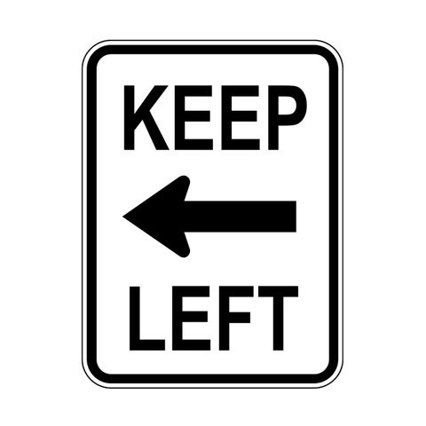 Sign - Keep Left with Arrow