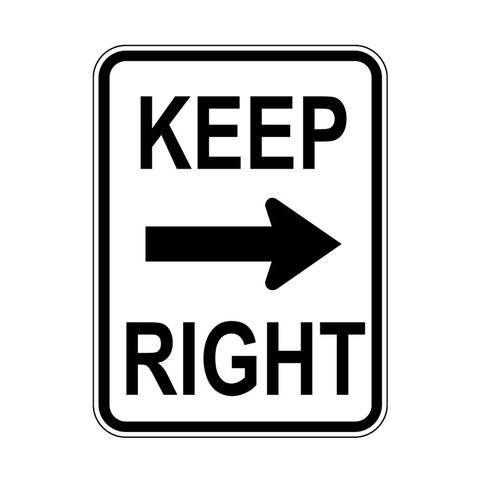 Sign - Keep Right with Arrow