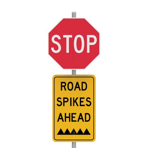 STOP Road Spikes - Sign Kit