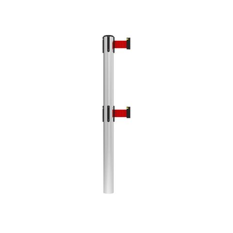 Neata Double Belt Post Fixed In-floor Economy Stainless Steel - Red