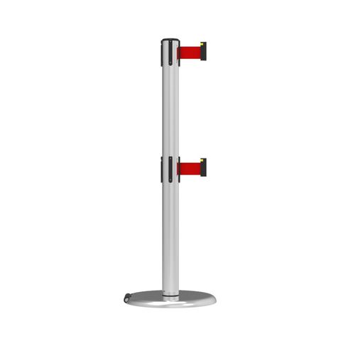 Neata Double Belt Post Roller Base Economy Stainless Steel - Red
