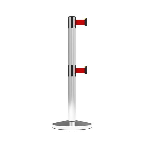 Neata Double Belt Post Midline Economy Stainless Steel - Red