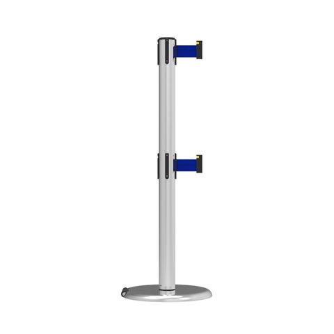 Neata Double Belt Post Roller Base Economy Stainless Steel - Blue