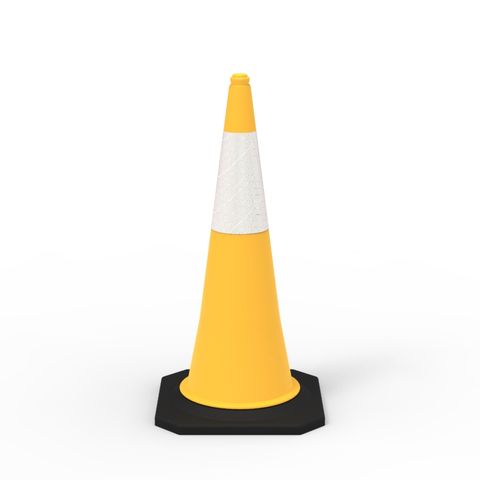 Traffic Cone - 1000mm Reflective - Yellow - Value Pack of 10