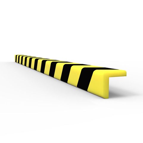 Anti Collision Strip 1m Polyurethane Black/Yellow - L Profile