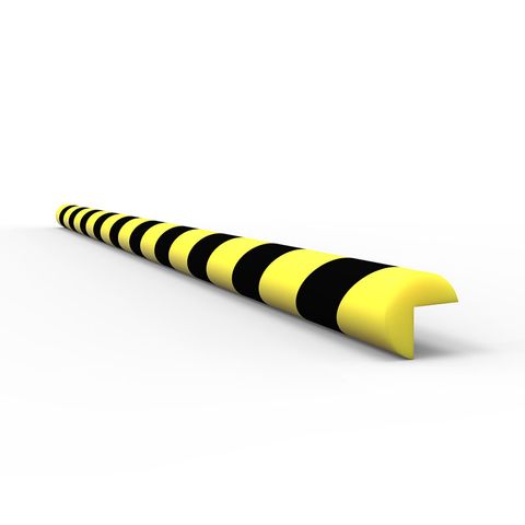 Anti Collision Strip 1m Polyurethane Black/Yellow - V Profile