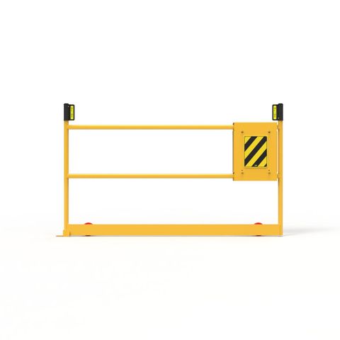 Ball Fence Roller Gate 1500mm Opening - Powder Coated Safety Yellow