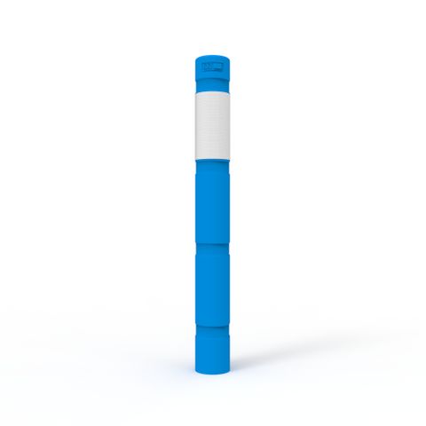 Skinz Bollard Sleeve with White Reflective Tape to suit up to 145mm Diameter, 1400mm High - Blue