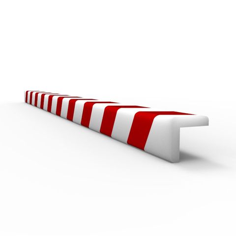 Anti Collision Strip 1m Polyurethane Red/White - L Profile