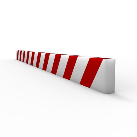 Anti Collision Strip 1m Polyurethane Red/White - Rectangular Profile