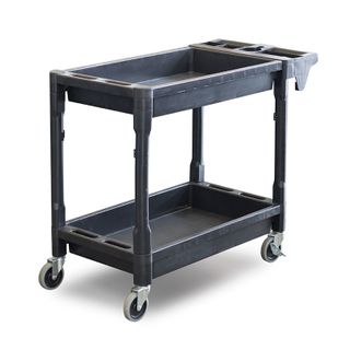 Utility Cart - 2 Level Service Cart - Plastic with Castors and Handle