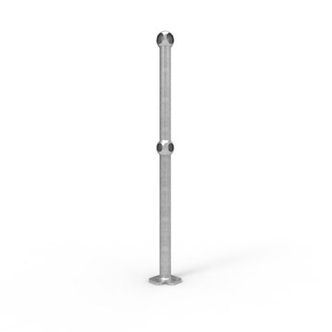 Ball Fence Corner Post Surface Mounted - Galvanised