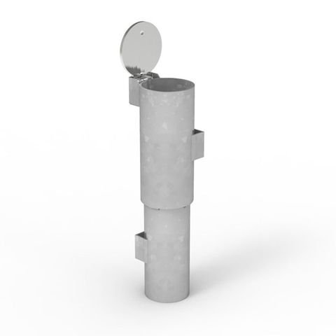 Cam-lok Removable Bollard 90mm New Concrete Sleeve - Stainless Steel Lid