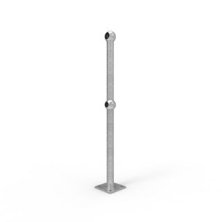 Ball Fence Gate Post For W-Beam Surface Mounted - Galvanised
