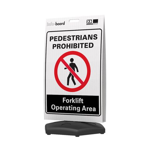 Info-Board - Pedestrians Prohibited Forklift Operating Area