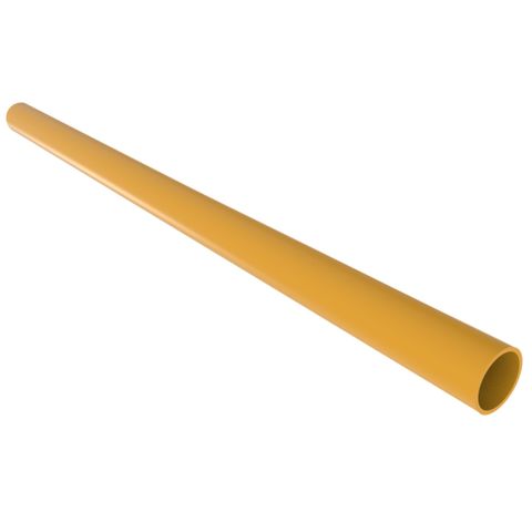 40NB (48.3mm OD) x 2.75mm x 1275mm Below Ground Post -  Galvanised and Powder Coated Yellow