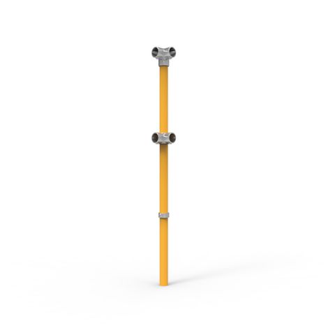 NoWeld Corner Post Below Ground - Galvanised and Powder Coated Yellow