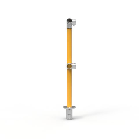 NoWeld Corner Post Removable In-Floor - Galvanised and Powder Coated Yellow