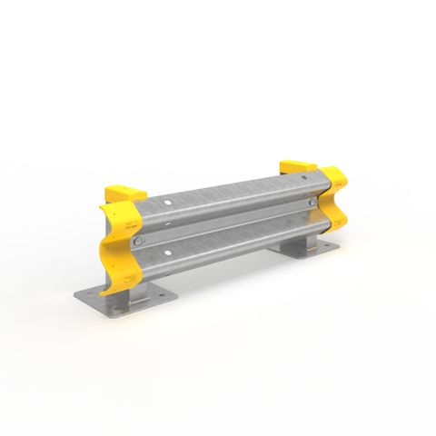W Beam Surface Mounted Single height Racking End Protector 1330mm - Galvanised