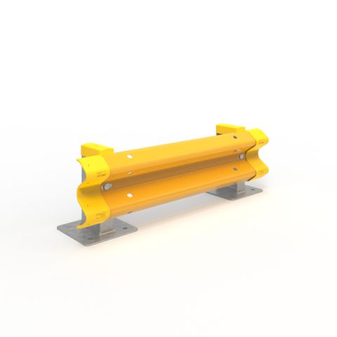 W Beam Surface Mounted Single height Racking End Protector 1330mm - Galvanised and Powder coated