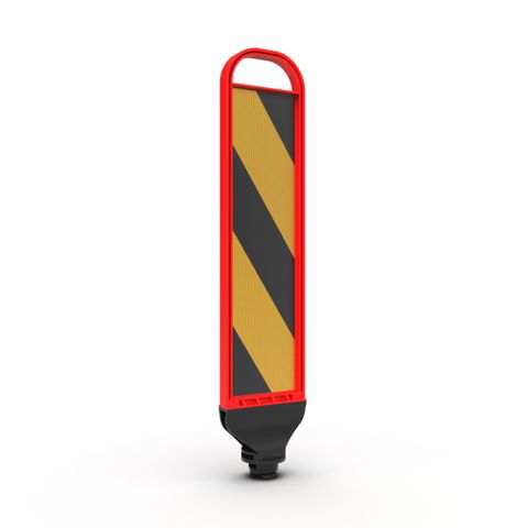 Traffic Lane Separator Flat Hazard Panel with BLACK YELLOW Sticker