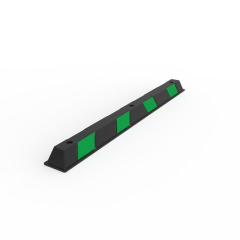 Rubber Wheel Stop 1650mm - Black/Green