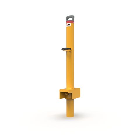 Shared Locking Bollard Inground Removable - Galvanised and Powder Coated Yellow