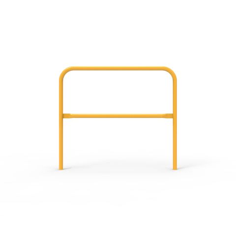 Double Safety Rail 1220 x 42mm - Galvanised and Powder Coated Safety Yellow