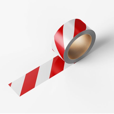 Floor Marking Tape 48mm x 33m Carton of 36 - Red/White PVC