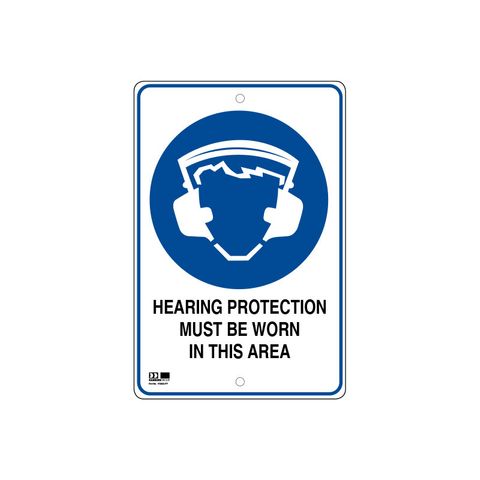 Pilot Sign - Hearing Protection - 300 x 450 x 1.4mm Polypropylene