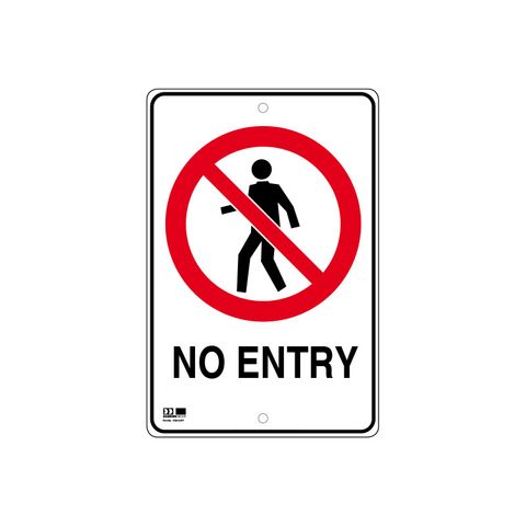 Pilot Sign - No Entry - 300 x 450 x 1.4mm Polypropylene