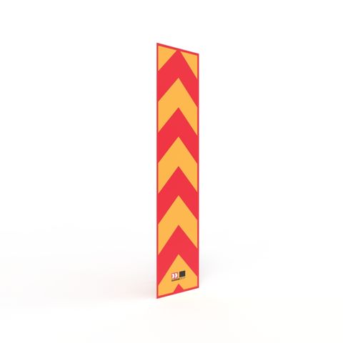 Fold Down Bollard Reflective 150 x 600mm Red/Yellow Chevron Sticker