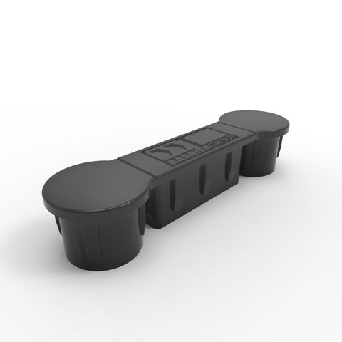 Cap to suit PR Rail 145 x 40mm - Black Plastic