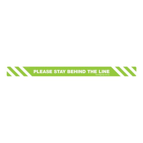 Adhesive Floor Sticker "Please Stay Behind The Line" Anti Slip 1000 x 75mm