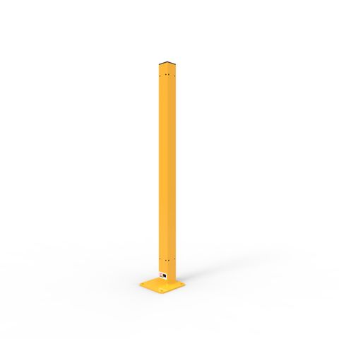 De-Fence End Post Offset 1280 x 75 x 75 - Powdercoated Safety Yellow