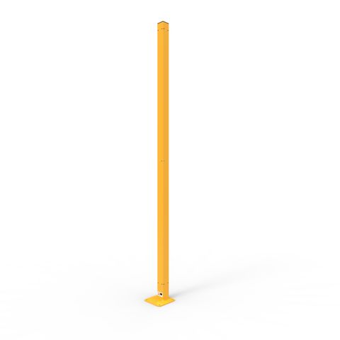 De-Fence End Post Offset 2490 x 75 x 75 - Powdercoated Safety Yellow