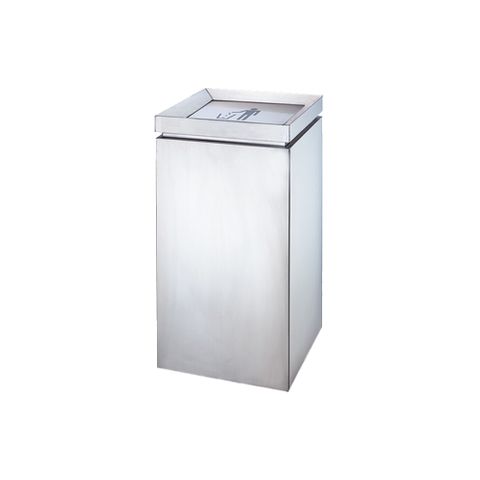 Indoor Waste Bin - Free Standing Square 50lt - Stainless Steel