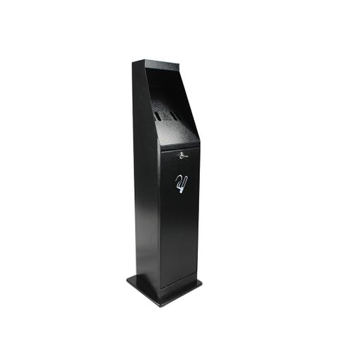 Outdoor Smoker's Bin - Free Standing - Powder Coated Black