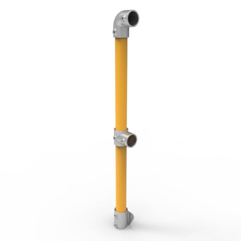 NoWeld End Post Vertical Mount - Galvanised and Powder Coated Yellow