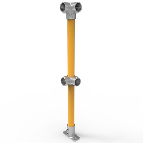 NoWeld Corner Post Surface Mount - Galvanised and Powder Coated Yellow