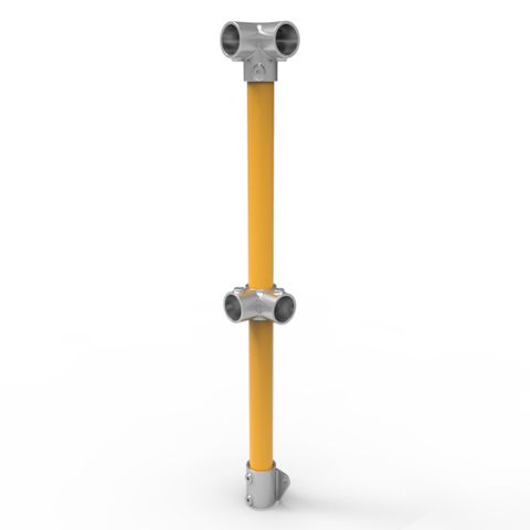 NoWeld Corner Post Vertical Mount - Galvanised and Powder Coated Yellow