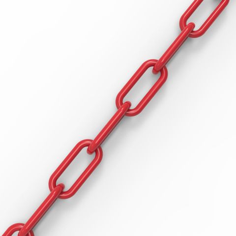 Chain 6mm Plastic 25m roll - Red