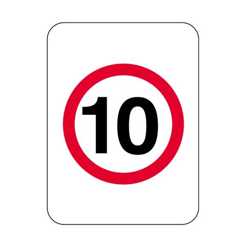 Sign - 10 in Red Circle - 600H x 450W - Aluminium