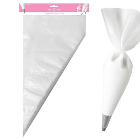 CAKE CRAFT | DISPOSABLE PIPING BAGS | LIGHTWEIGHT | 18 INCH | 100 PIECES