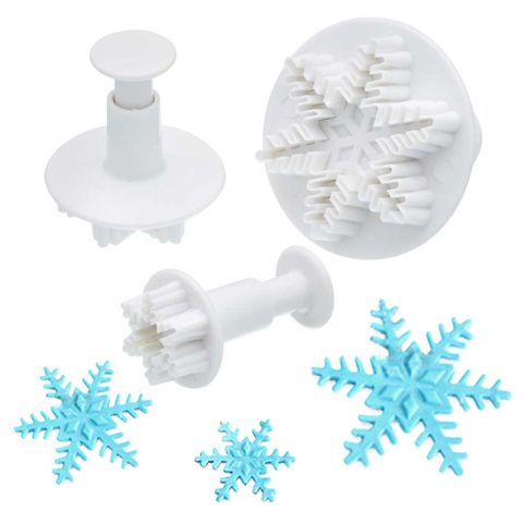 PME SF708 PME Novelty Snowflake Plunger Cutter set of 3 - 25mm 40mm