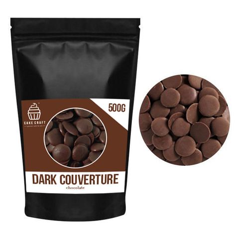 CAKE CRAFT | DARK COUVERTURE CHOCOLATE BUTTONS | 500G