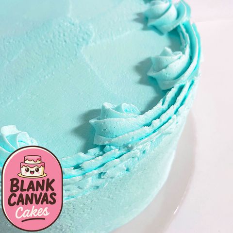 FROZEN BLUE DECORATED CAKE | WHITE MUD | 8" ROUND | BLANK CANVAS CAKES
