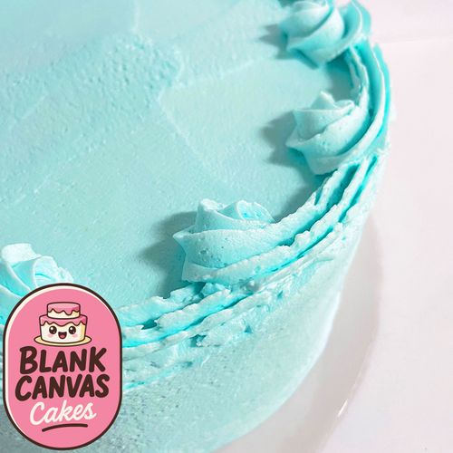 FROZEN BLUE DECORATED CAKE | WHITE MUD | 8" ROUND | BLANK CANVAS CAKES
