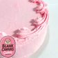 FROZEN PINK DECORATED CAKE | WHITE MUD | 8" ROUND | BLANK CANVAS CAKES